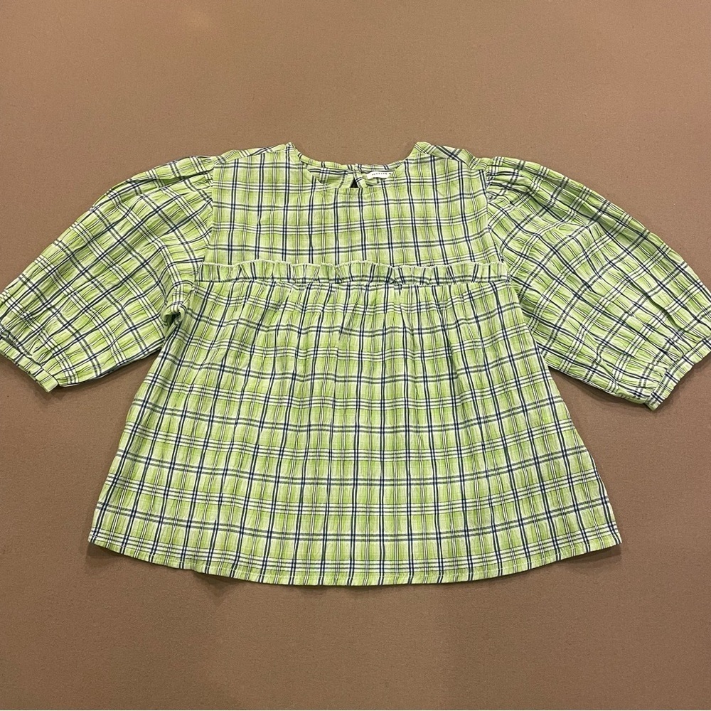 Native Youth Women’s Plaid Textured Top With Open Back Detail Size XS